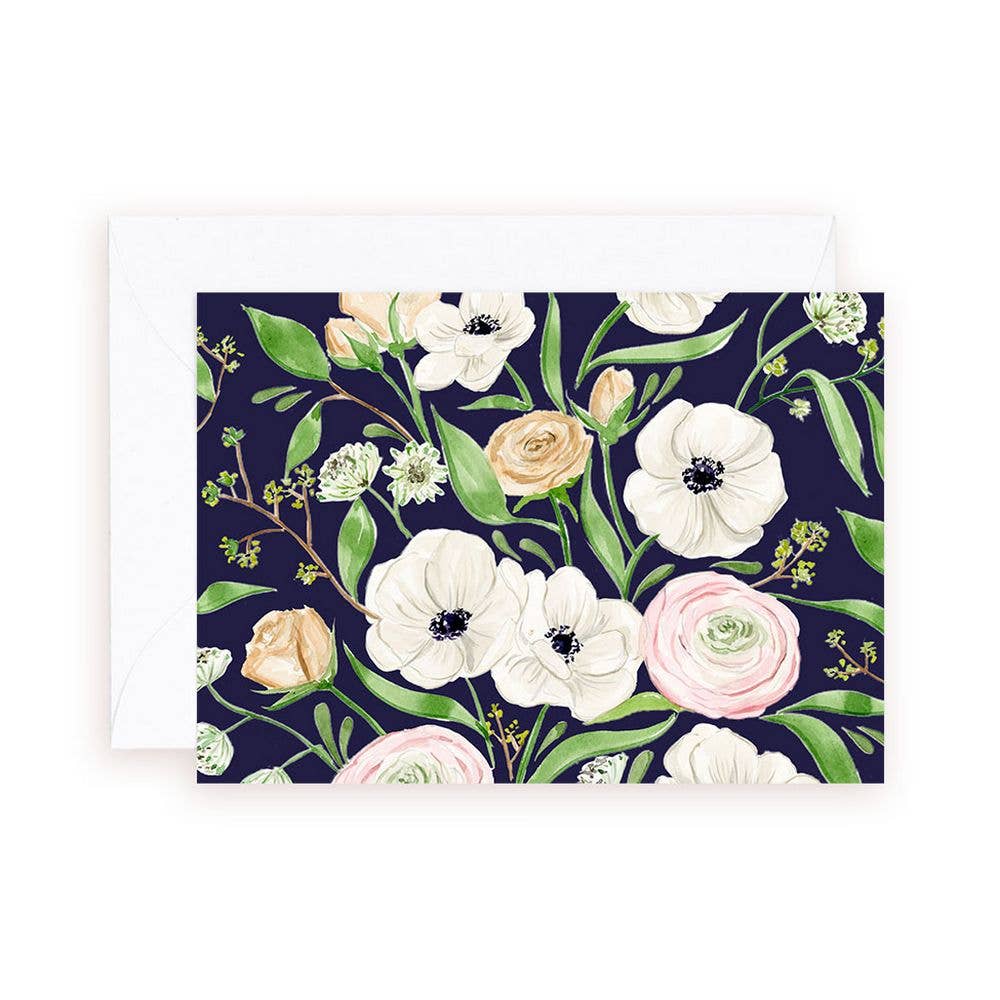 Mini Card - Panda Anemones Florals Enclosure Card