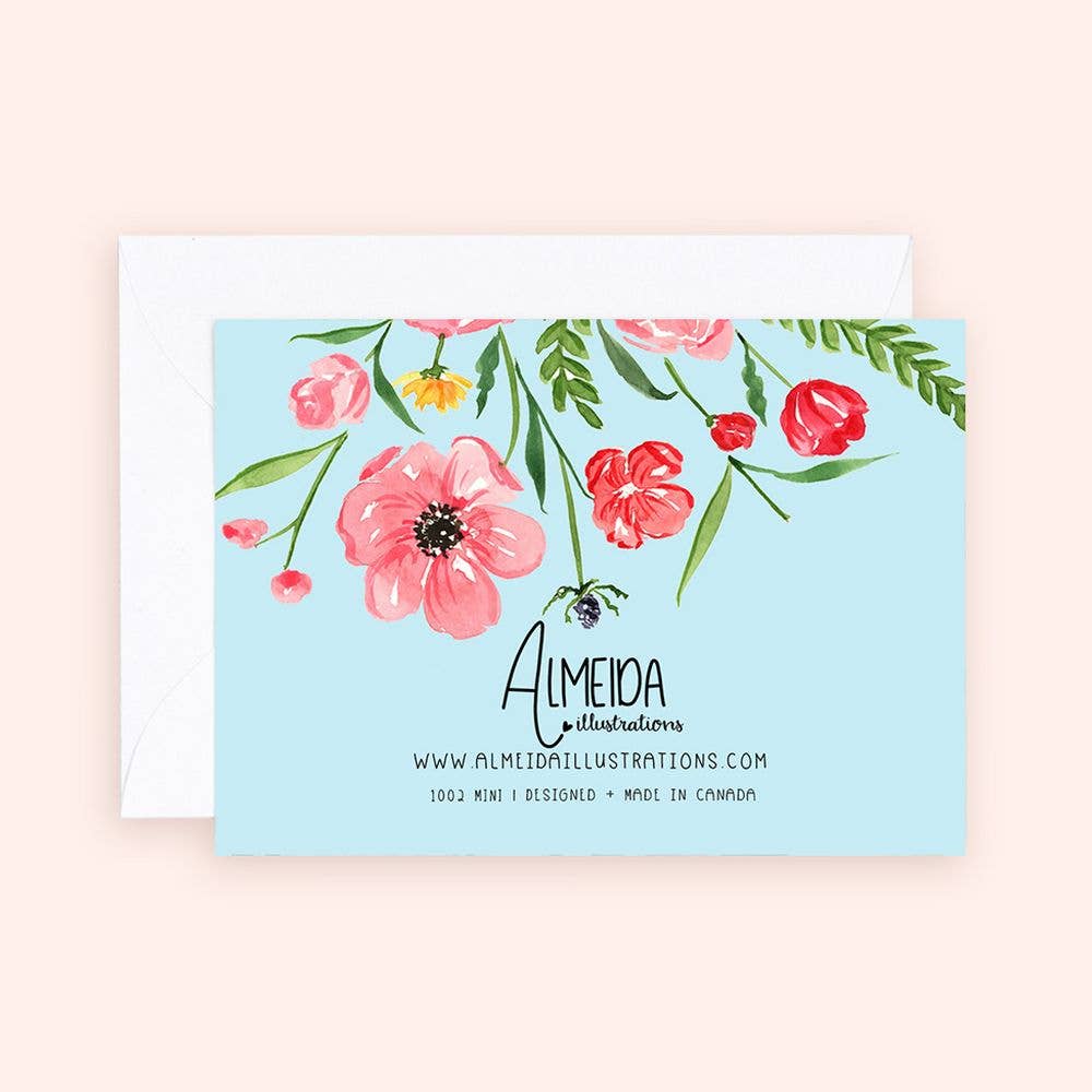 Mini Card - Poppies Flower Enclosure Card