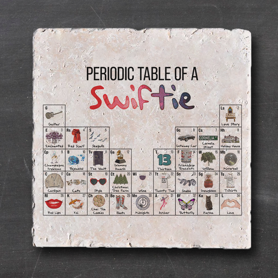 Sous-verres Swiftie Art - Tableau périodique des éléments d'un Swiftie