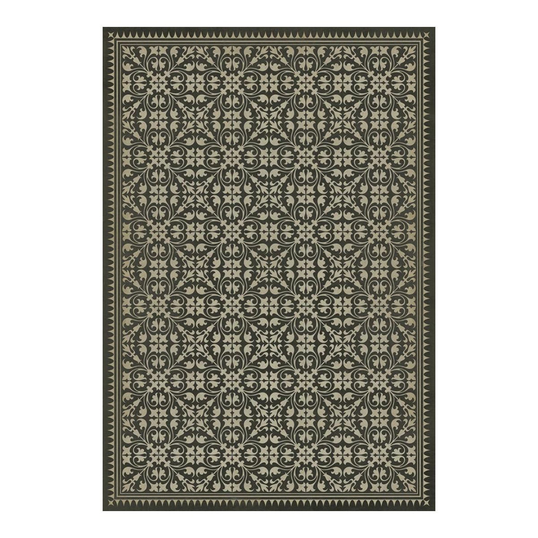 Decorative rug with intricate pattern on a white background