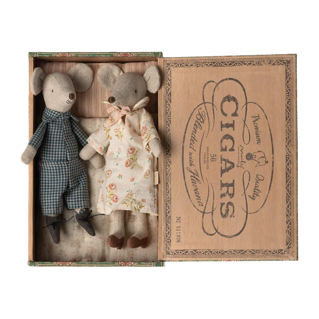 Maileg - Grand-mère et grand-père souris dans une boîte à cigares