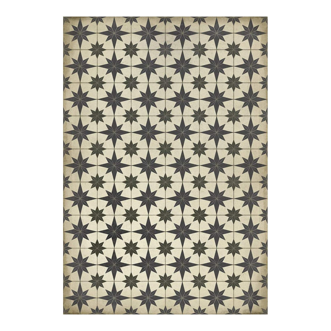 Rug with star pattern on a beige background