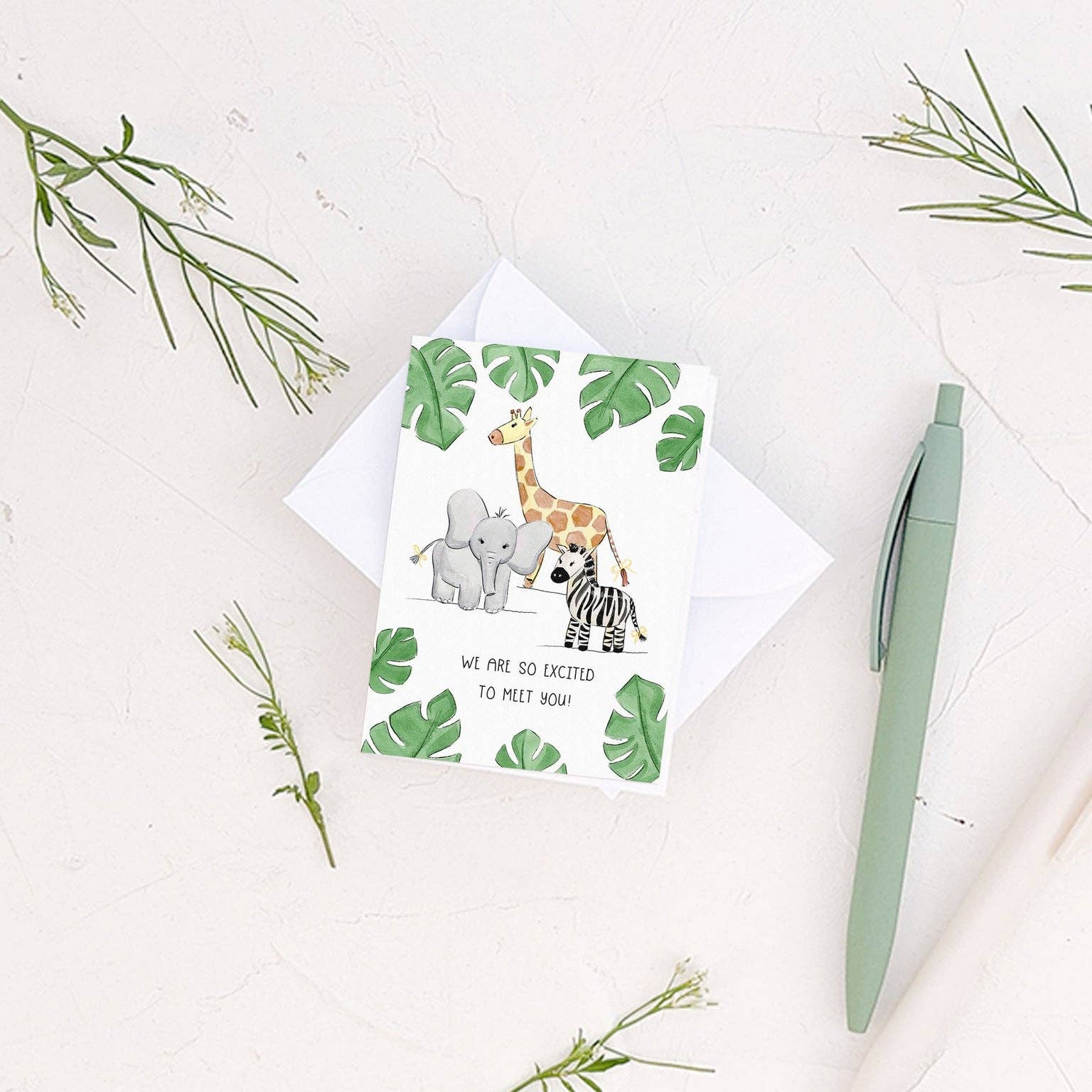 Mini Card - Excited to meet you! New Baby Enclosure Card