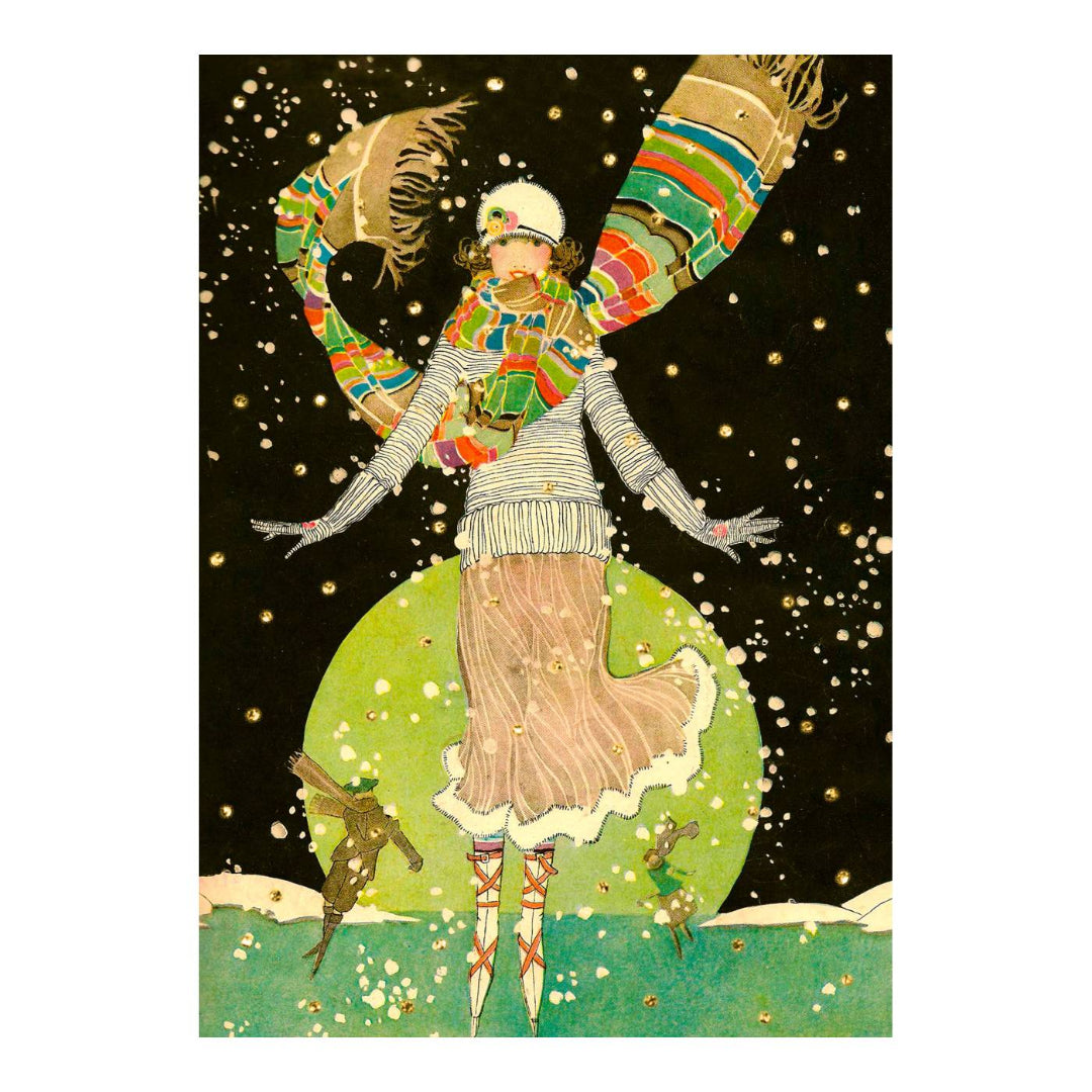 Madame Treacle - Skating Hand Glittered Card