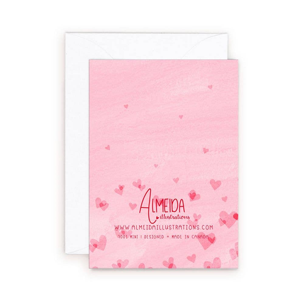 Pink Flutter Hearts Enclosure Card