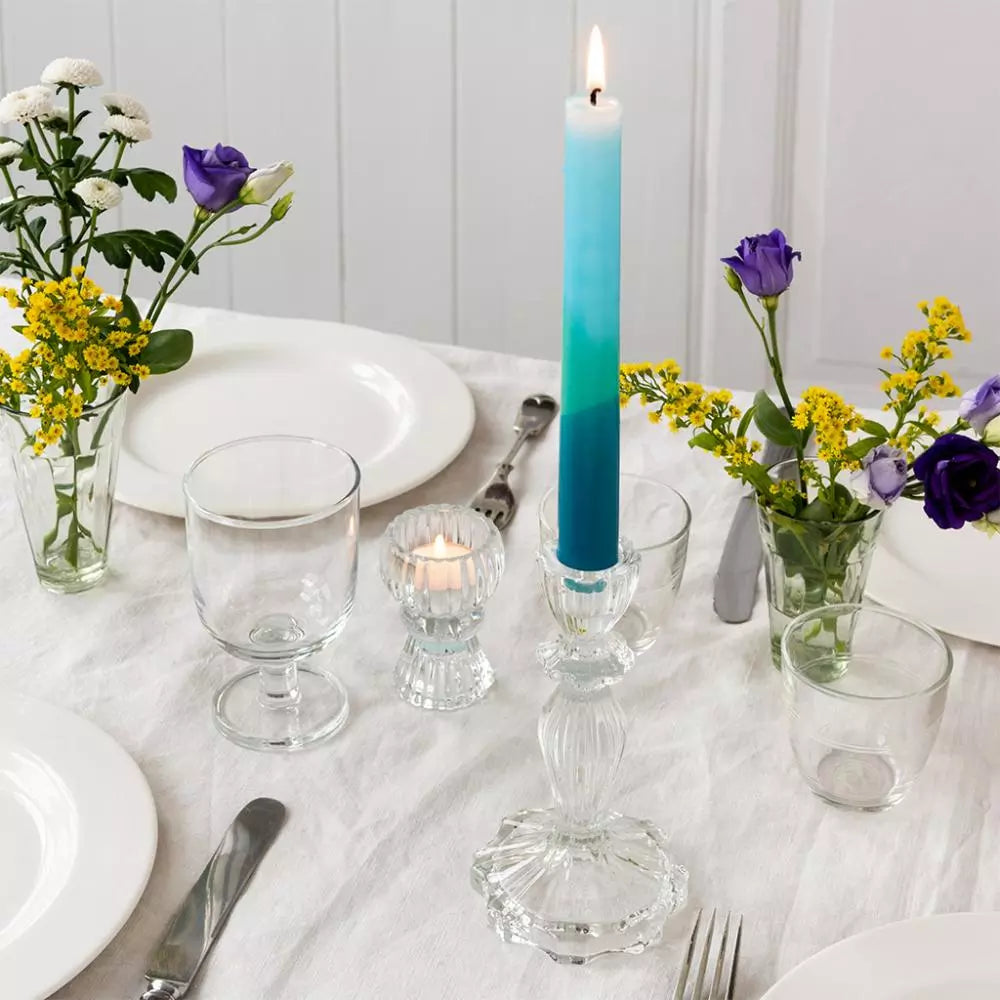 Grand bougeoir en verre - Transparent