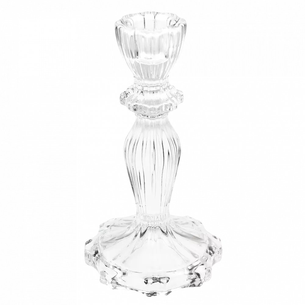 Grand bougeoir en verre - Transparent