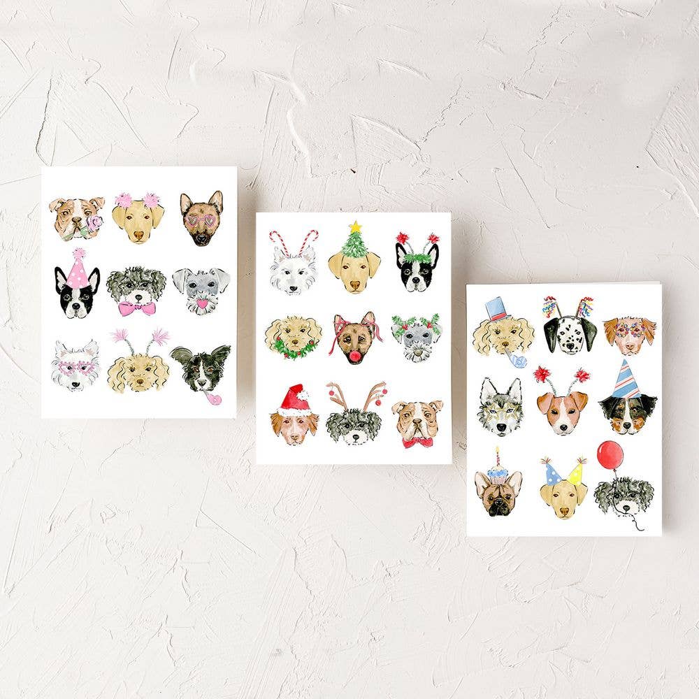 Merry Dogs Christmas Holiday Greeting Card