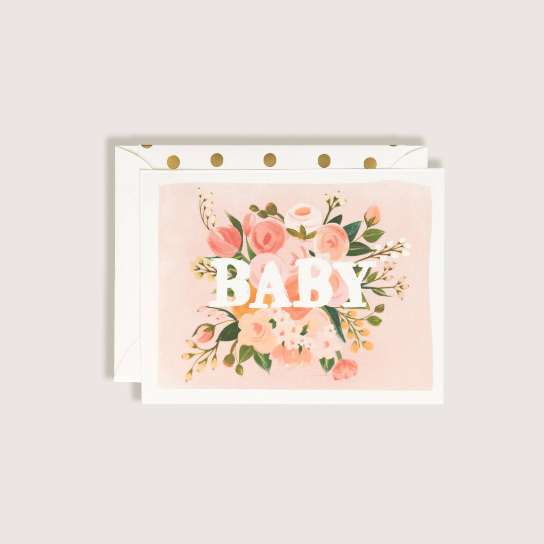 La première neige - Carte de vœux pour bébé avec des fleurs