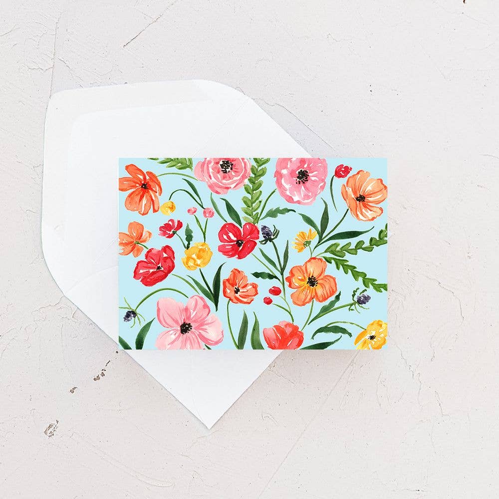 Mini Card - Poppies Flower Enclosure Card