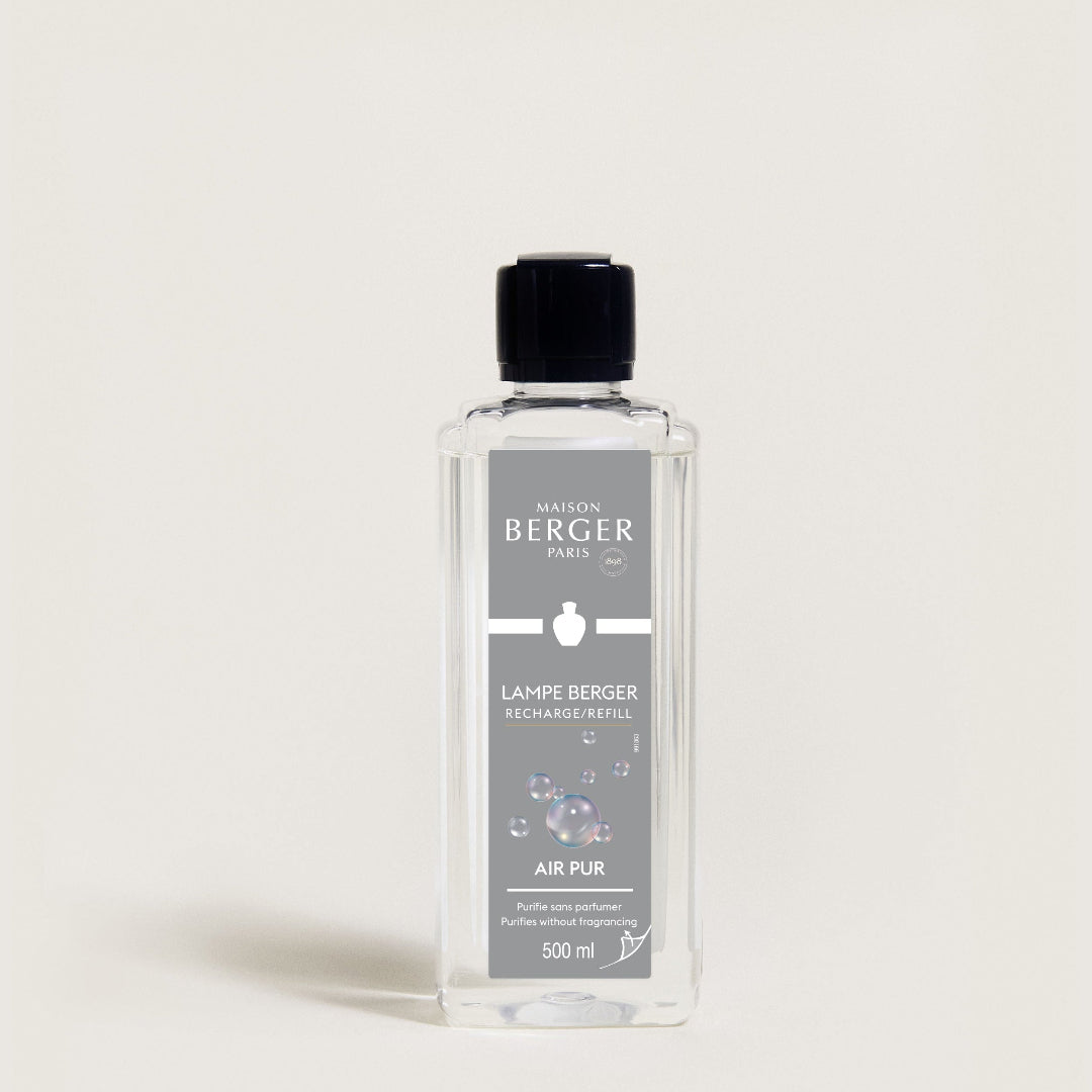Bottle of Lampe Berger diffuser refill on a white background