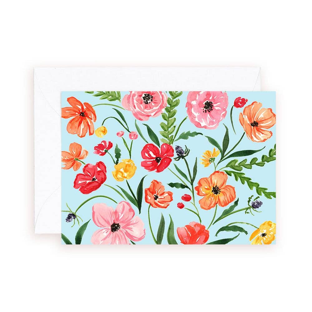Mini Card - Poppies Flower Enclosure Card