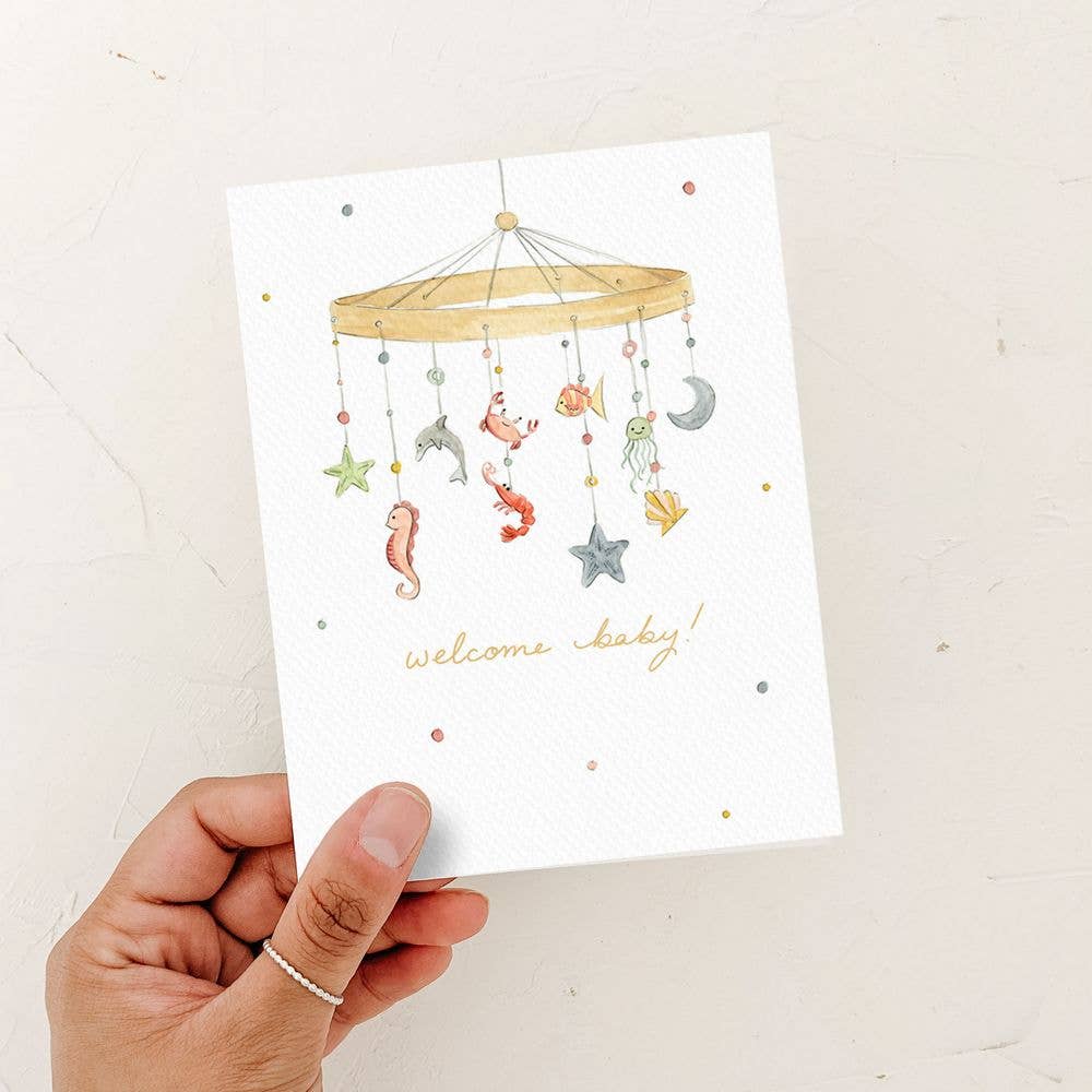Under the Sea Welcome Baby Card: Kraft