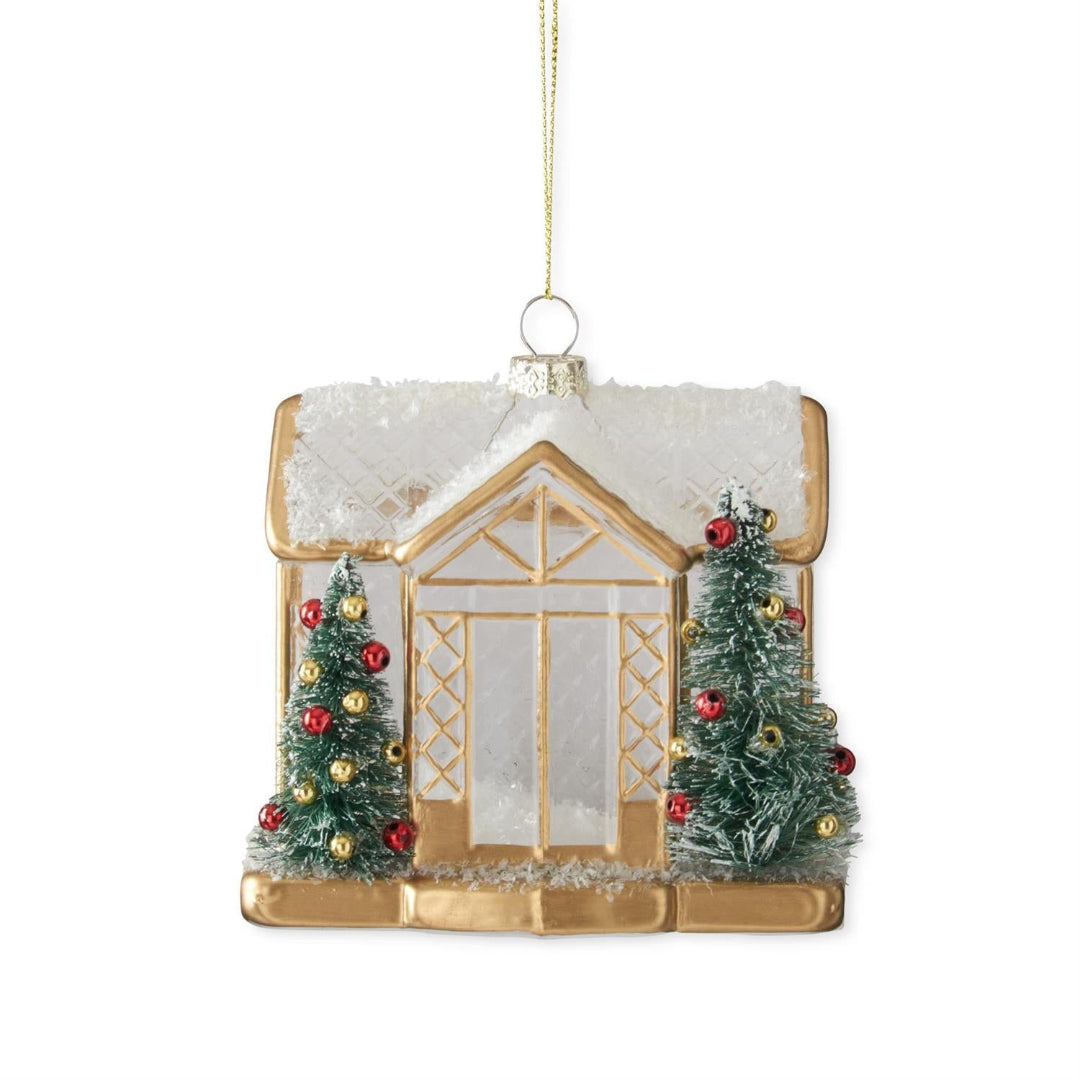 Glass Christmas House Ornament