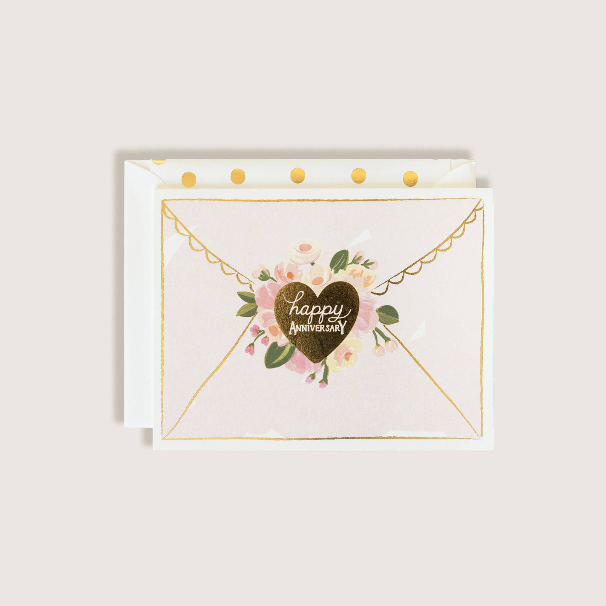 The First Snow - Gold Foil Envelope Happy Anniversary Greeting Card