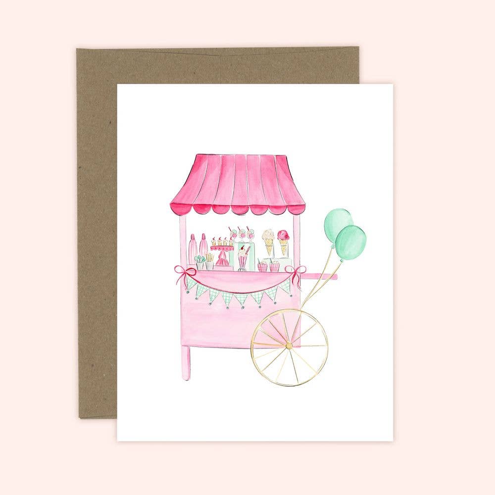 Pink Birthday Ice Cream Greeting Card