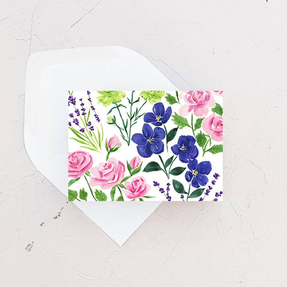 Mini Card - Pansies & Roses Enclosure Card