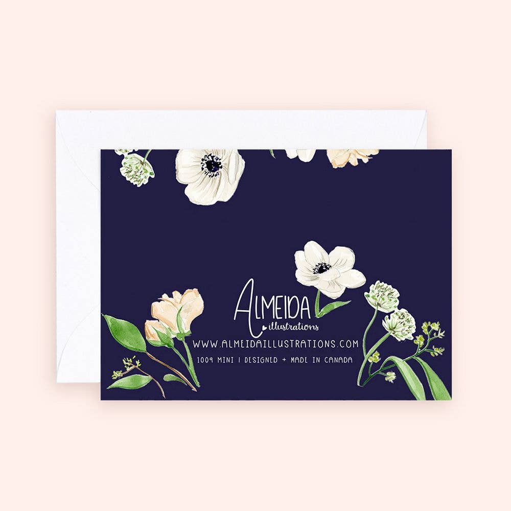 Mini Card - Panda Anemones Florals Enclosure Card