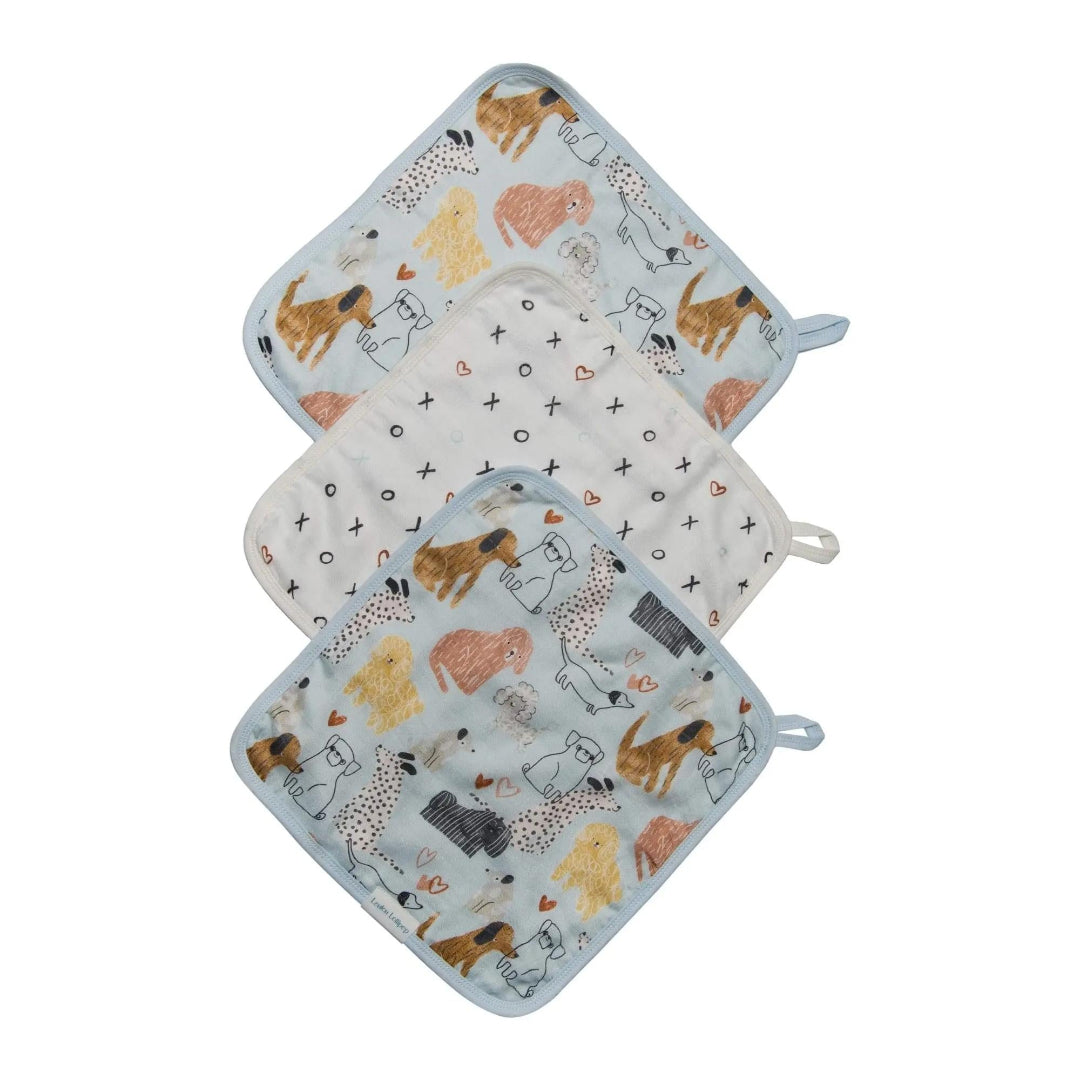 Loulou Lollipop - Washcloth Set - 3 Pack: Honey Puppies