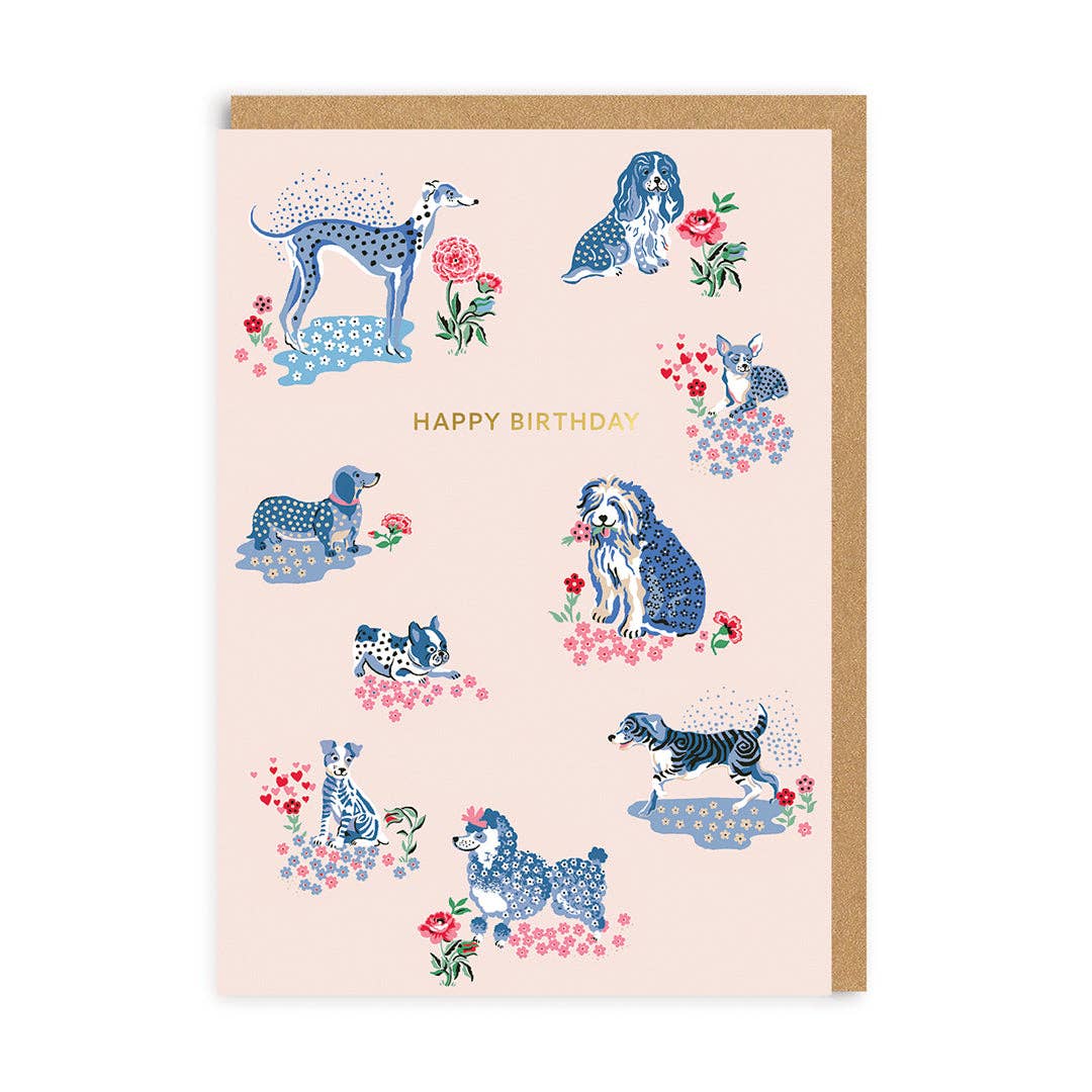 Carte de vœux pour un joyeux anniversaire avec le chiot Fields de Cath Kidston