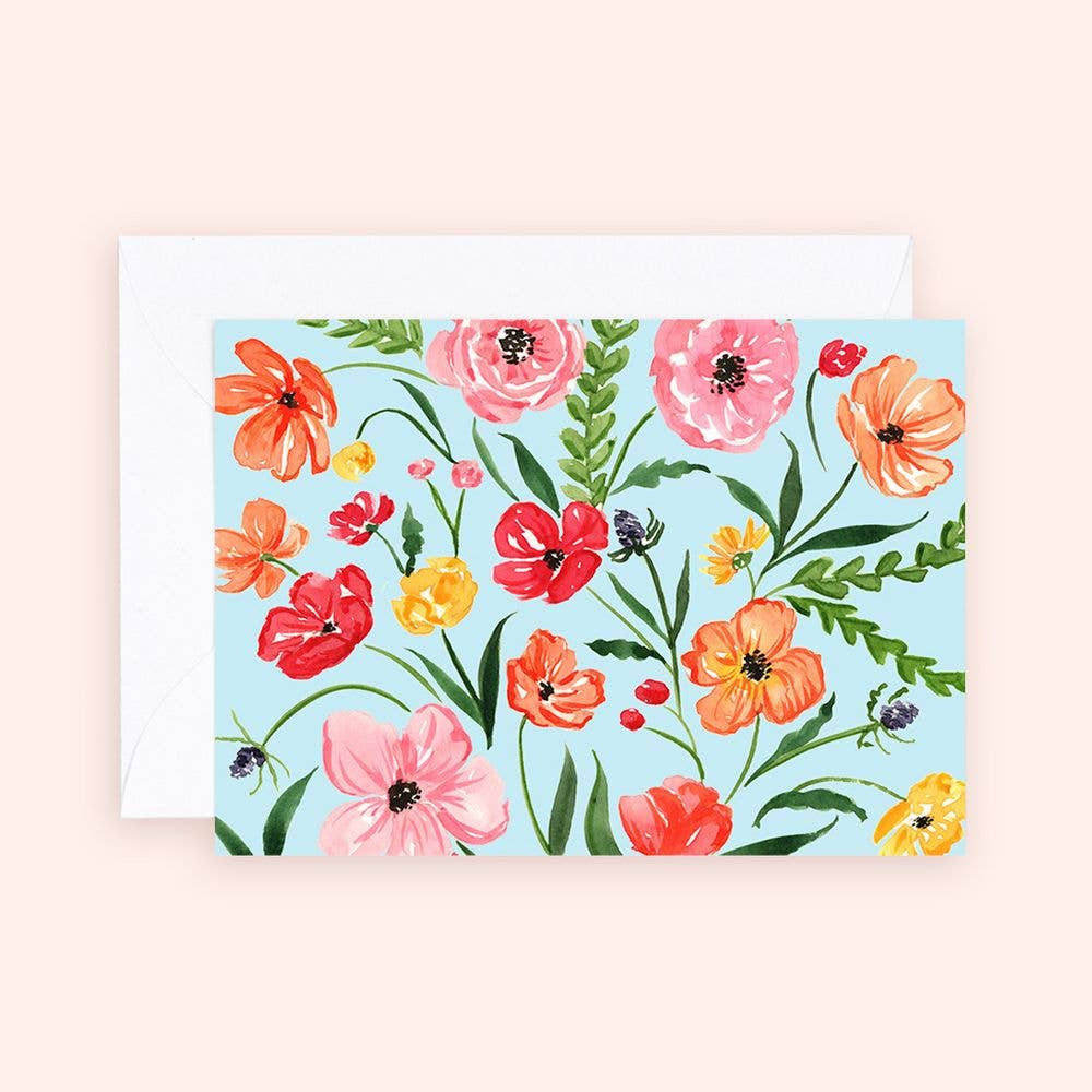 Mini Card - Poppies Flower Enclosure Card