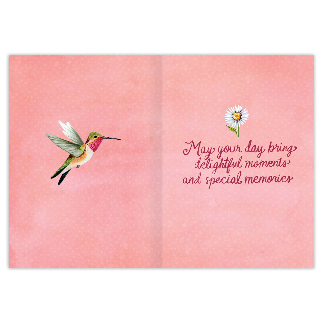 Hummingbirds Beautiful Wishes Birthday Card