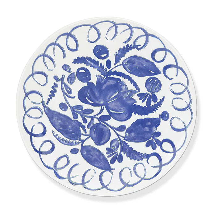 Amalfi - Stoneware Dessert Plate - White/Blue