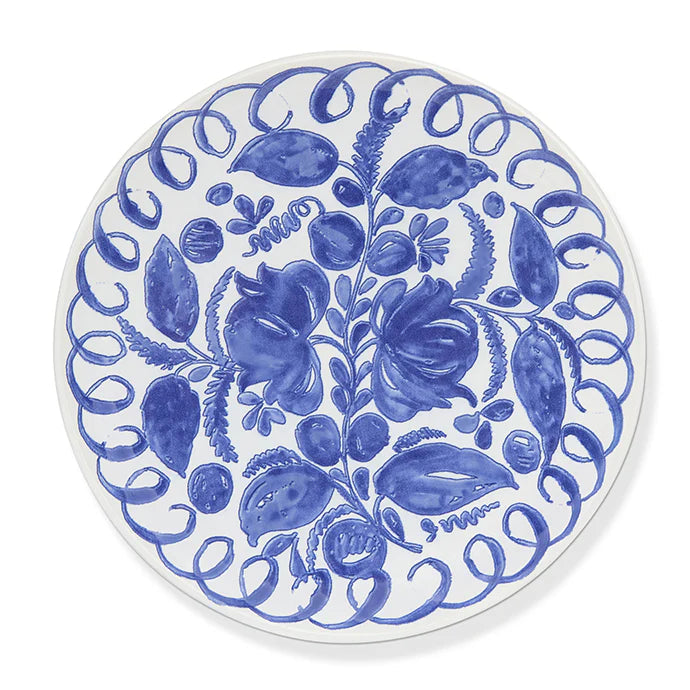 Amalfi - Stoneware Dinner Plate - White/Blue