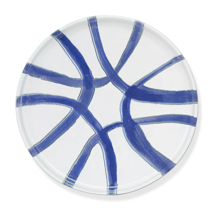 Amalfi - Stoneware Appetizer Plate - White/Blue