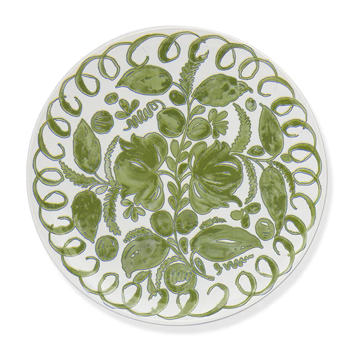 Amalfi - Stoneware Dinner Plate - White/Green