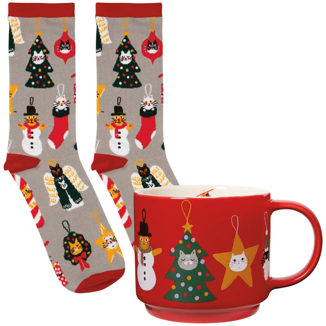 Bauble Cats Mug & Sock Set