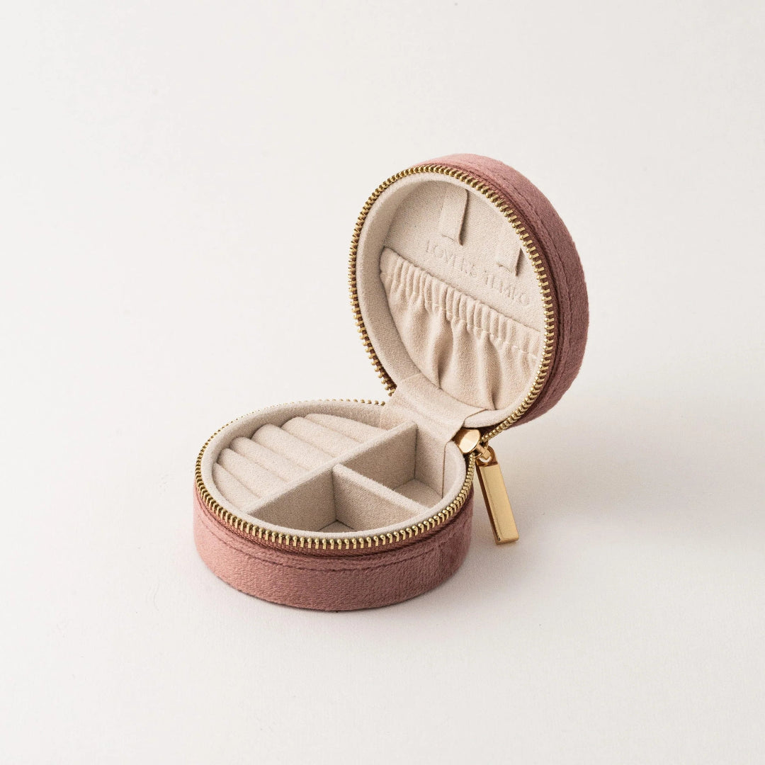 Trousse de voyage Bon Voyage Circle en quartz rose