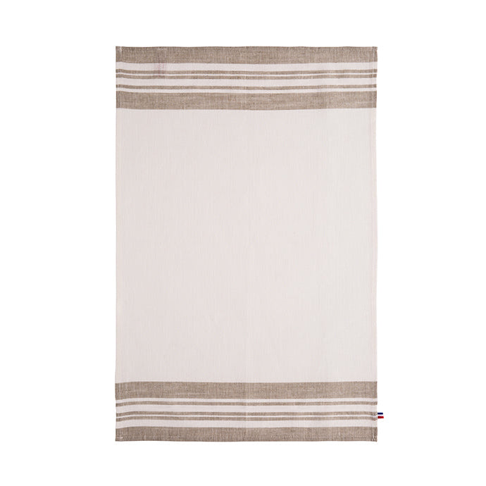 Rectangular towel with horizontal stripes on a white background