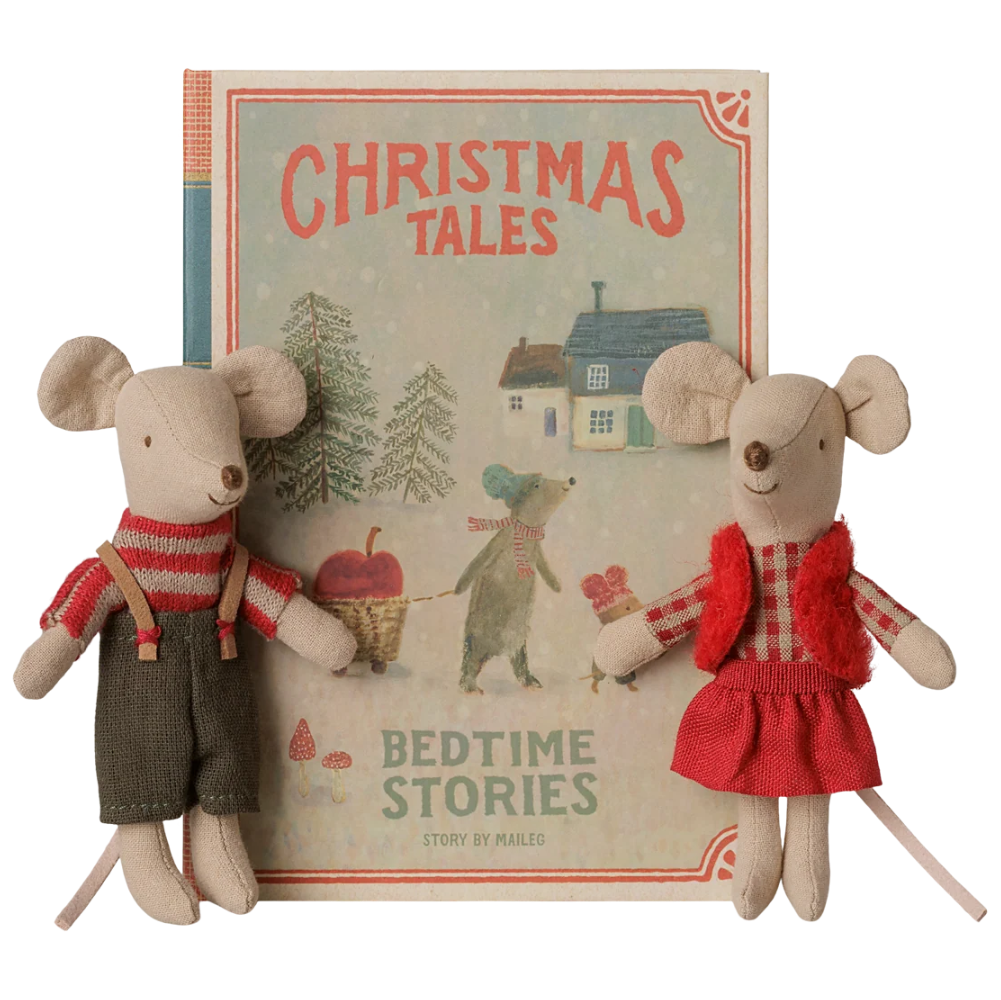 Maileg - Christmas Twin Mice in Book