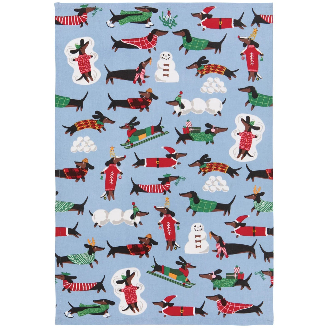 Dashing Dachshunds Tea Towel