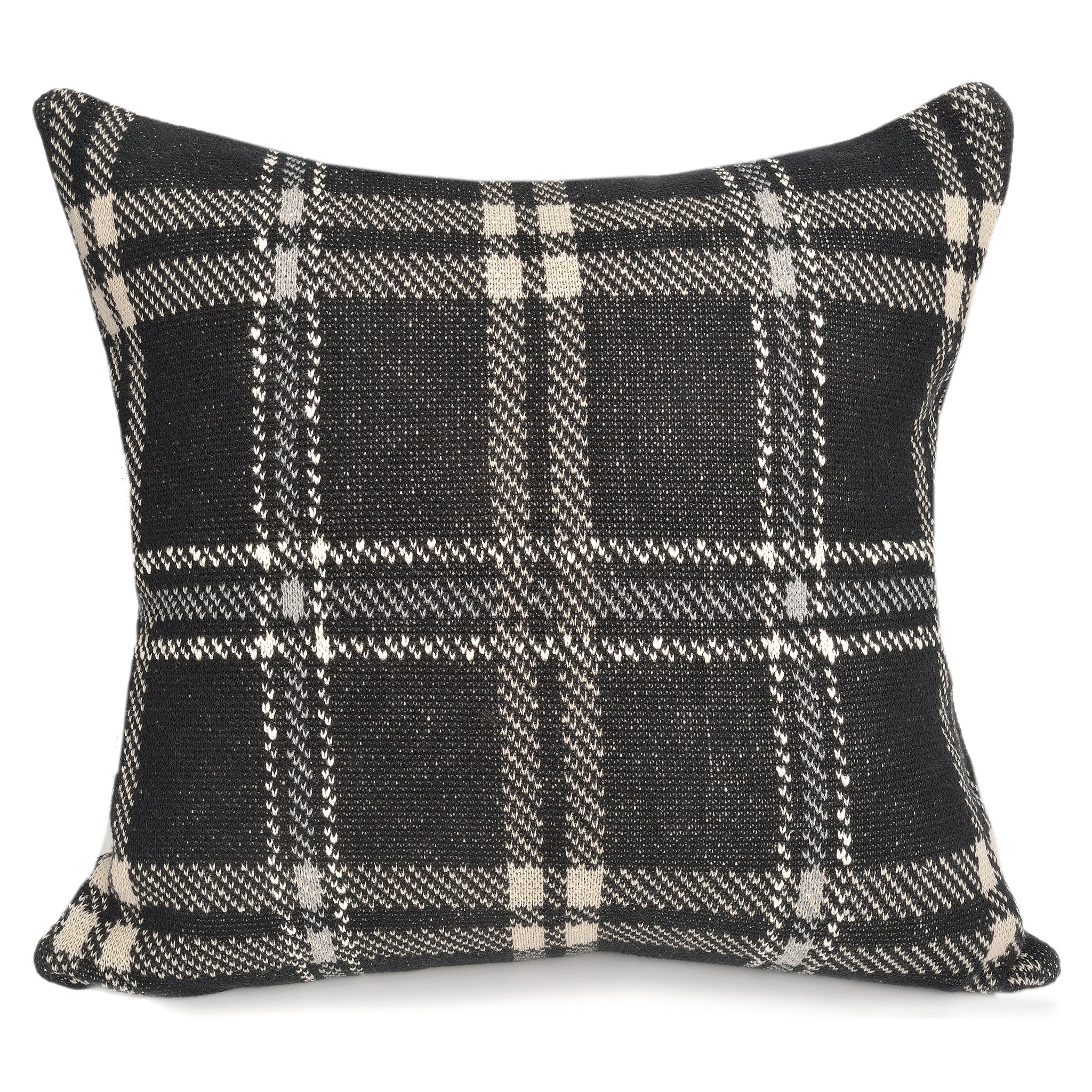 Oliver Plaid Pillow - Black
