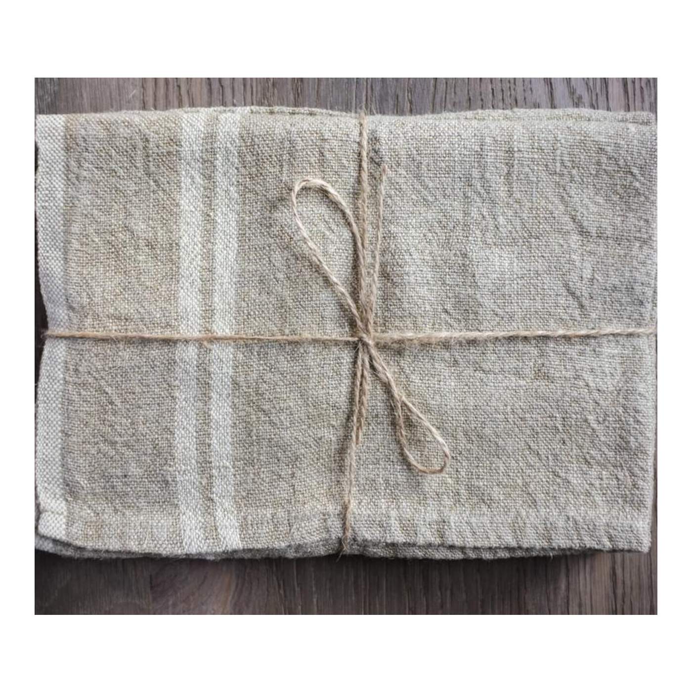 Vintage Linen Natural/Ivory Tea Towel