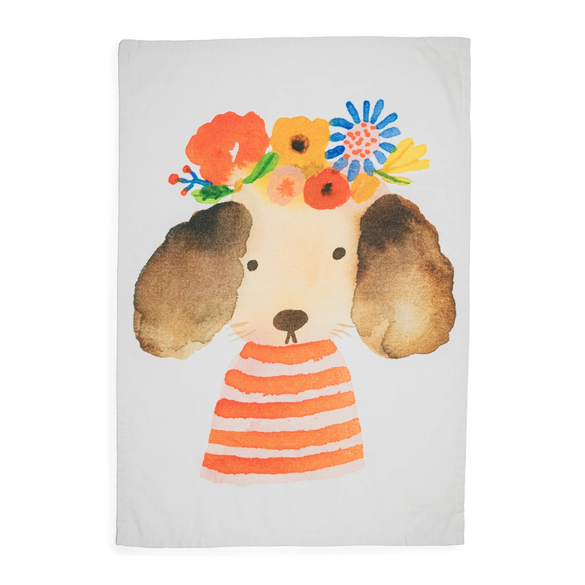 Floral Dog Tea Towel