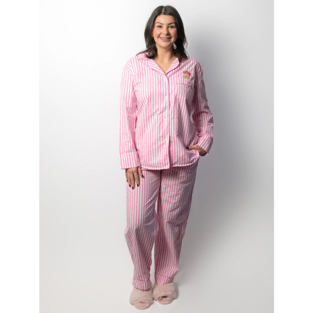 Pyjama rose à rayures