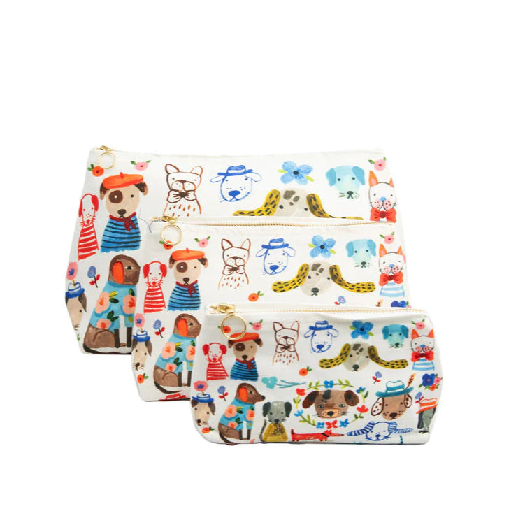 Trousse de maquillage à motif de chien peint