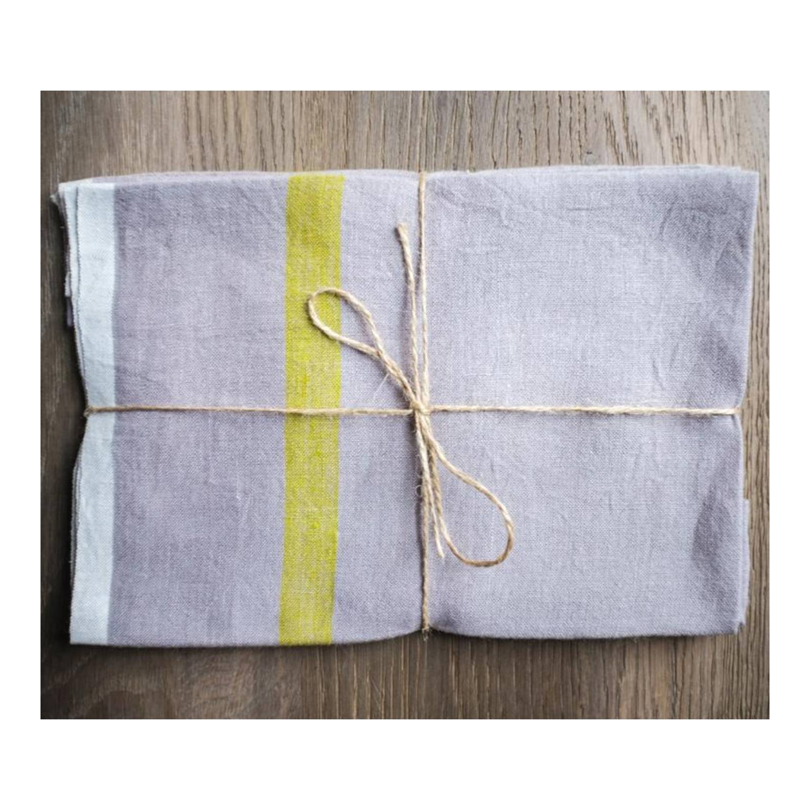 Laundered Linen Grey/Lime Tea Towel