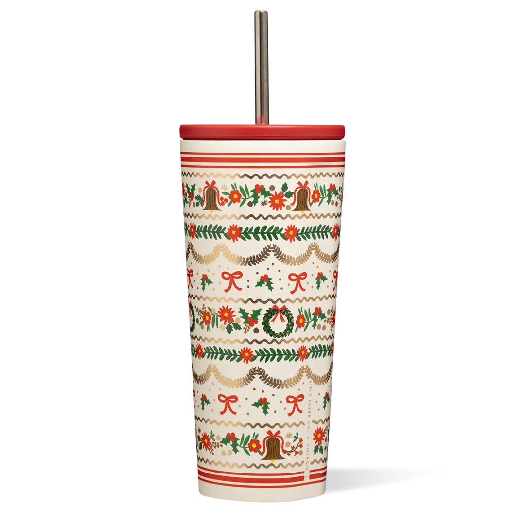 Corkcicle - Rifle Paper Cold Cup Holly Jolly