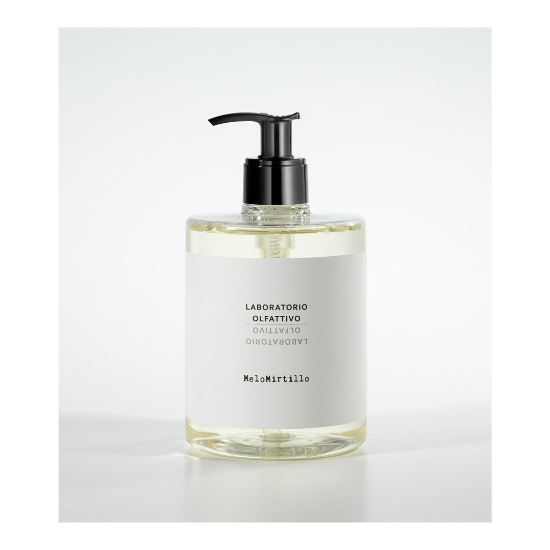 Bottle of Labortorio Olfattivo MeloMirtillo on a white background