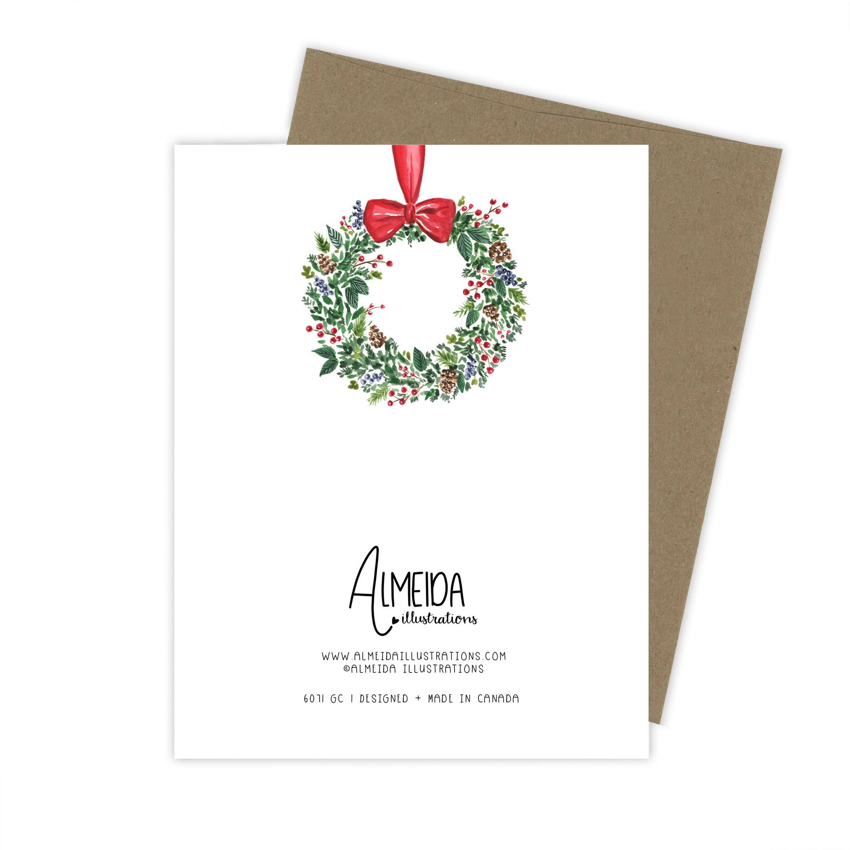 Christmas Berry Wreath Card