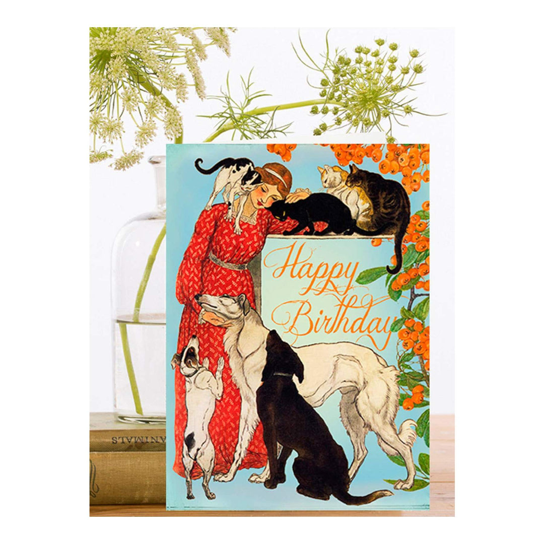 Carte d'anniversaire pour chats et chiens