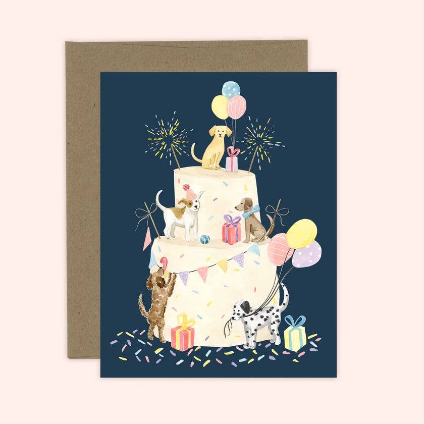 Party Dog Cake Birthday Card