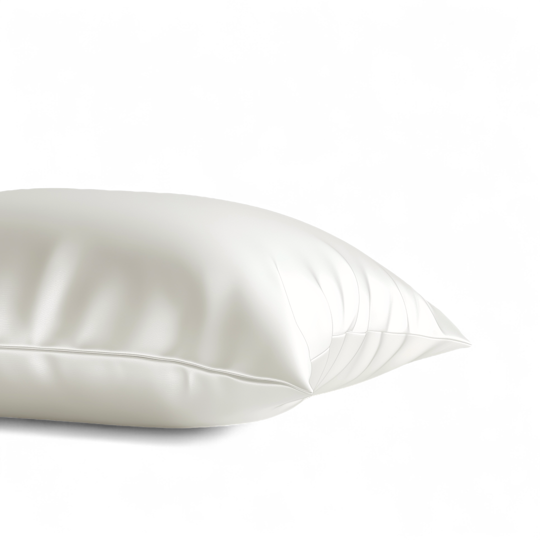 White silk pillow on a white background