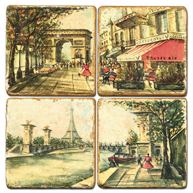 Dessous de verre en marbre Paris Life