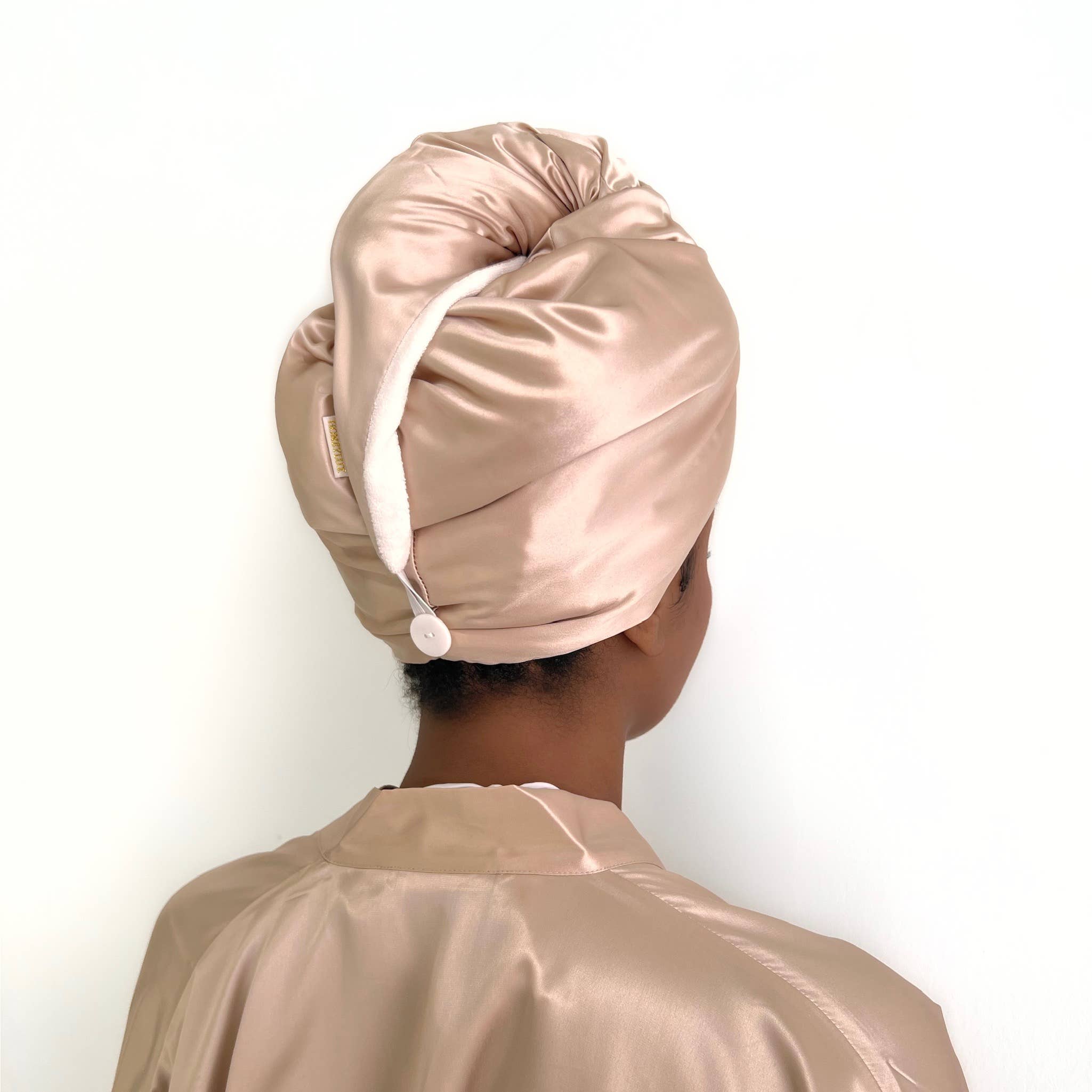 HoneyLux - Reversible Silk Hair Wrap - Champagne