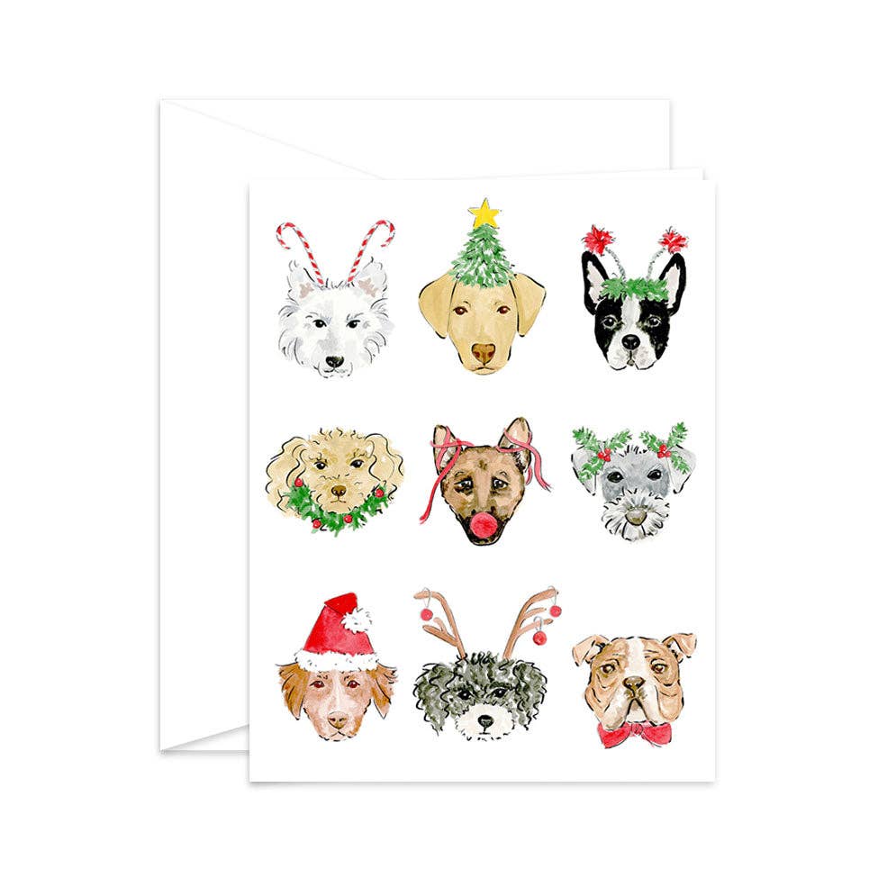 Merry Dogs Christmas Holiday Greeting Card
